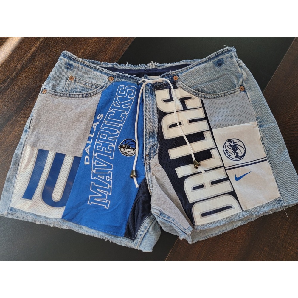 Levis‎ DeepThree Sport Couture Dallas Mavericks Denim Shorts Custom sz Medium